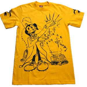 Westside Gunn Peace Fly GOD Tee T-SHIRT Yellow Size Small GXFR FLYGOD Griselda